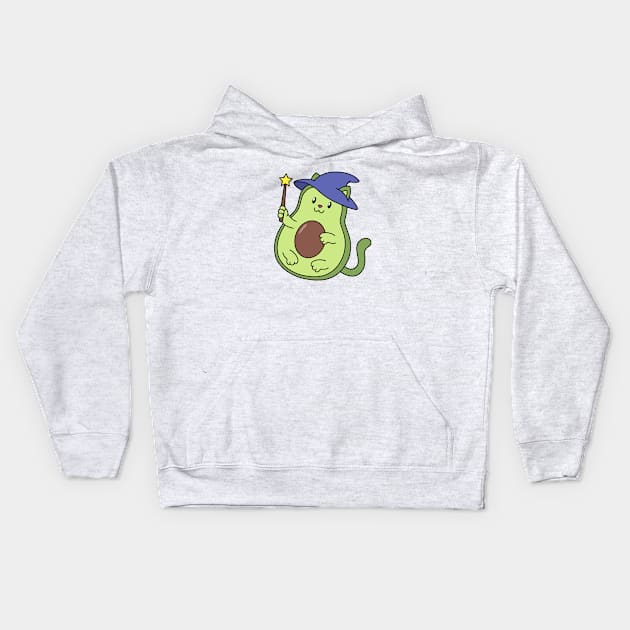 Avocado Cat Kids Hoodie by SunsetSurf